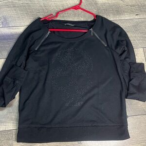 Y2K, bedazzled skeleton design, long sleeve with front zippers